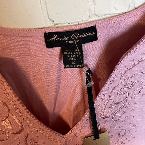 Marisa Christina Linen Top Size 1X NWT - Picture 5 of 11